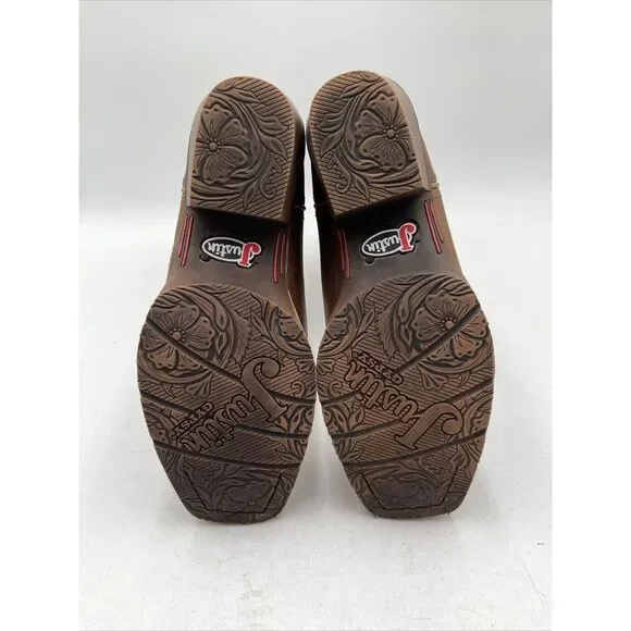 Justin Women's Rein Waxy Western Boots Square Toe Brown Size 7.5B - Picture 5 of 8